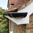 Half Round Aluminium Gutter Angle 135° - 125mm — Textured Black (in use)
