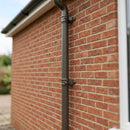 Aluminium Downpipe Length Eared Socket 63mm Dia x 3m — RAL 7022 (in use)