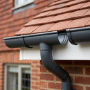 Half Round Aluminium Gutter Outlet 63mm Dia. 125mm — RAL 7016 (in use)