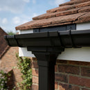 Moulded Ogee Gutter Outlet 72×72mm – 125×100mm Connection — RAL 9005 (in use)