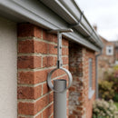 Adjustable Aluminium Pipe Clip 76mm Diameter — RAL 7036 (in use)