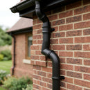 76mm Diameter Traditional Aluminium Downpipe Bends 92.5° & 112.5° — RAL 9005 / 92.5 Degrees (in use)