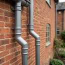 76mm Diameter Traditional Aluminium Downpipe Bends 92.5° & 112.5° — RAL 7037 / 112.5 Degrees (in use)