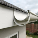 130mm Aluminium Gutter Top Rafter Bracket — RAL 9010 (in use)