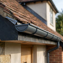 Half Round Aluminium Gutter 125mm x 3m Marine Grade — RAL 7016 (in use)