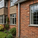 Aluminium Flush Joint Downpipe Sample — RAL 7036 / 63mmØ (in use)
