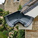 Half Round Aluminium Gutter Angle 90° - 125mm — RAL 7016 (in use)
