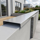 Aluminium Coping Length 3m - Secret Fix Powder Coated — RAL 9006 (in use)