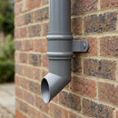 Traditional Aluminium Downpipe Shoe 76mm Diameter — RAL 7037 (in use)