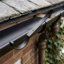 Half Round Aluminium Gutter Top Rafter Bracket 125mm — RAL 9005 (in use)