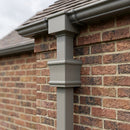 Traditional Downpipe Spare Socket 72x72mm Non-Eared — RAL 7036 (in use)