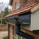 Moulded Ogee Aluminium Gutter Length 125 x 100mm x 1.83m — RAL 7021 (in use)
