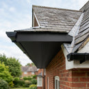 Aluminium Soffit Boards – Plain or Vented with Exterior Coating — Textured Black / 180mm Wide | Vented (in use)