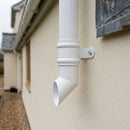 Traditional Aluminium Downpipe Shoe 63mm Diameter — RAL 9016 (in use)