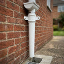 Traditional Aluminium Downpipe 76mm Diameter × 3m Eared Socket — RAL 9016 (in use)