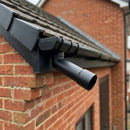 76mm Aluminium Gutter Outlet Spigot Extender – 250mm — RAL 9005 (in use)