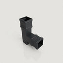 72x72mm Traditional Square Aluminium Downpipe Branches — RAL 7021 / 92.5 Degrees