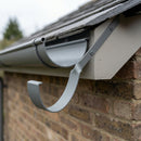 Half Round Aluminium Gutter Side Rafter Bracket 125mm — RAL 7037 (in use)