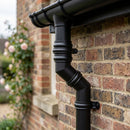Traditional Aluminium Downpipe Bends 63mm Dia 92.5° 112.5° — RAL 9005 / 112.5 Degrees (in use)
