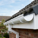 Deepflow Aluminium Gutter Length 130mm × 3m — RAL 9016 (in use)