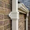 Traditional Downpipe Spare Socket Eared 72x72mm Aluminium — RAL 9010 (in use)