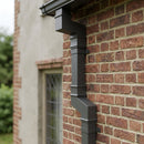 Traditional Aluminium Downpipe Bends 72x72mm – 92.5° & 112.5° — RAL 7022 / 92.5 Degrees (in use)