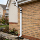 76mm Diameter Flush Joint Adjustable Swanneck Downpipe — RAL 9016 (in use)