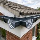 Half Round Aluminium Gutter Angle 135° - 125mm — RAL 7016 (in use)