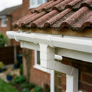 72x72mm Aluminium Gutter Outlet Spigot Extender — RAL 9010 (in use)