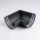 Half Round Aluminium Gutter Angle 135° - 125mm — RAL 7021