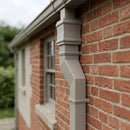 Traditional Aluminium Downpipe Bends 72x72mm – 92.5° & 112.5° — RAL 7036 / 112.5 Degrees (in use)