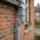 Traditional Aluminium Downpipe Bends 72x72mm – 92.5° & 112.5° — RAL 7037 / 92.5 Degrees (in use)