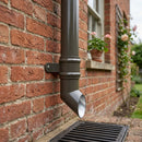 Traditional Aluminium Downpipe Shoe 76mm Diameter — RAL 7022 (in use)