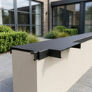 Aluminium Coping T-Junction – Secret Fix Wall Detail — Textured Black (in use)
