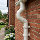 Flush Joint Aluminium Downpipe Bends 63mm Diameter — RAL 9016 / 112.5 Deg (in use)
