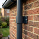 Aluminium Downpipe Clip 63mm Dia with 25mm Wall Offset — RAL 7016 (in use)