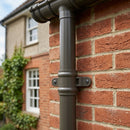 Traditional Downpipe Spare Socket 63mm Dia with Eared Fixings — RAL 7022 (in use)