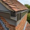 Aluminium Box Gutter Jointer 135 x 100mm — RAL 7022 (in use)