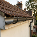 Half Round Gutter Sample – Aluminium — RAL 7022 (in use)