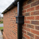 Traditional Downpipe Spare Socket 72x72mm Non-Eared — Textured Black (in use)