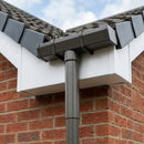 76mm Aluminium Gutter Outlet Spigot Extender — RAL 7022 (in use)