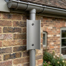 63mm Diameter Aluminium Downpipe Access Plate — RAL 7036 (in use)