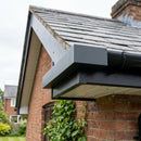 L Return Aluminium Fascia Board Joint Cover — RAL 7021 (in use)