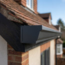 Aluminium Box Gutter Stop End 135 x 100mm — RAL 7021 (in use)