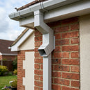 Flush Joint Aluminium Downpipe Bend 72x72mm — RAL 7035 / 112.5 Degrees (in use)