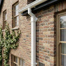 Traditional Aluminium Downpipe 72x72mm x 3m Eared Socket — RAL 9010 (in use)