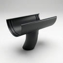 Half Round Aluminium Gutter Outlet 63mm Dia. 125mm — RAL 7021