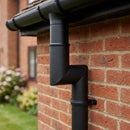 Flush Joint Aluminium Downpipe Bends 63mm Diameter — Textured Black / 92.5 Deg (in use)