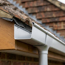 Aluminium Box Gutter Sample — 150mm Profile — RAL 9006 (in use)