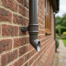 Traditional Aluminium Downpipe Shoe 63mm Diameter — RAL 7022 (in use)